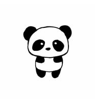 Sevimli Panda Araba Sticker siyah 13x14 CM (Siyah)