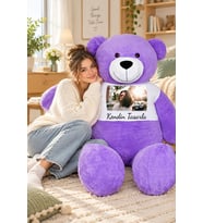 180 cm Kendin Tasarla Tişörtlü Tatlım Peluş Ayıcık (%100 Yerli) (Lila)