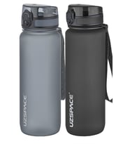 Uzspace 2'li Tritan Matara Seti 800 ml 14 Farklı Renk Seçeneği FiftyFifty (Gri - Siyah)