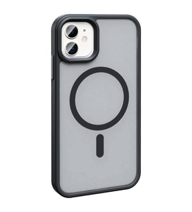 iPhone 12 Kılıf Magsafe Şarj Özellikli Mat Arka Yüzey Sio Kılıf (Siyah)