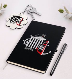 BK Gift Kişiye Özel Kaptan Beyaz Defter Kalem Ve Anahtarlık Hediye Seti-2 (Model 2)