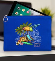 BK Gİft Yaz Temalı-9 Tablet Çantası 30x21cm(12 Renk Seçeneği), Ipad Çantası, Baskılı Tablet Kılıfı (Mavi)