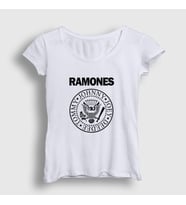 Presmono Kadın Sarı Logo Ramones T-Shirt 169968tt (Beyaz)