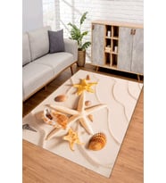 Dijital Kaymaz Taban Yıkanabilir Renkli Salon Halısı Mutfak Halısı Yolluk ND-SD-126 (Bej)
