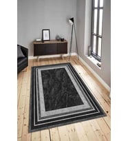Dijital Baskılı Yıkanabilir Kaymaz Modern Renkli Salon Halısı Mutfak Halısı Yolluk ND-HY-1312 (Antrasit)