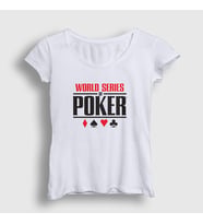 Presmono Kadın Sarı Wsop World Series Of Poker T-Shirt 363642tt (Beyaz)