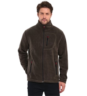 Erkek Polar Tam Fermuarlı 3 Cepli Outdoor Polar Ceket Tactical Flecee (Haki)