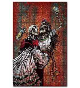 Cakapuzzle Parti Sonrası Sarhoş İskeletler Görseli Puzzle Yapboz MDF (Ahşap) (500 Parça)