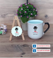 En Cool Baba Kupa Bardak Kırmızı ve Ahşap Anahtarlık Hediye Babaya Hediye (Model 9)
