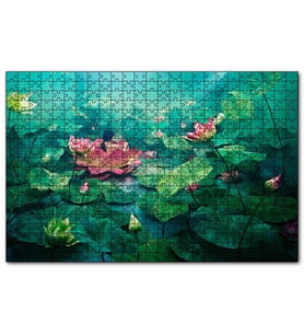 Cakapuzzle Dev Lotus Yaprakları  Puzzle Yapboz MDF (Ahşap) (1000 Parça)