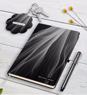 BK Gift Kişiye Özel İsimli Beyaz Defter Kalem Ve Anahtarlık Hediye Seti-31 (Model 2)