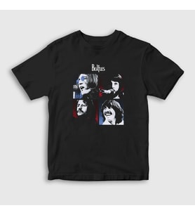 Presmono Unisex Çocuk Beyaz Band The Beatles T-Shirt 114299tt (Siyah)