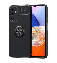 Microsonic Samsung Galaxy A14 Kılıf Kickstand Ring Holder Siyah Mavi (Siyah)