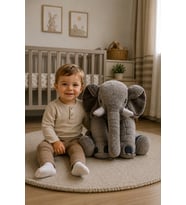 Uyku Arkadaşım Dev Boy Fil Peluş Fil 65cm (Gri)