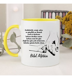 Fedakar Babam Babalar Günün Kutlu Olsun  Kupa Bardağı (Sarı)