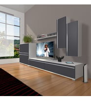 Decoraktiv Eko 6 Mdf Std Tv Ünitesi Tv Sehpası (Beyaz - Antrasit)