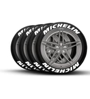 LASTİK YAZISI 8 adet  MICHELIN STIKER 1.SINIF KALİTE SOLMAZ (Beyaz)