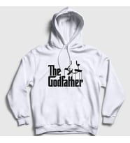 Presmono Unisex Gri Logo Film Baba The Godfather Kapüşonlu Sweatshirt 251959tt (Beyaz)