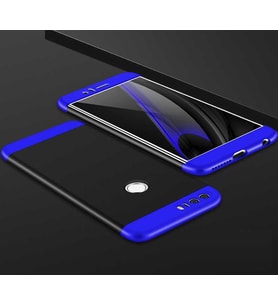 Huawei P9 Lite 2017 Kılıf Zore Ays Full Koruma Kılıf (Siyah-Mavi)