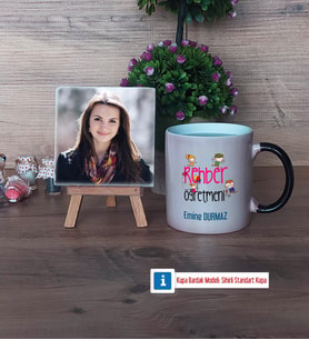 Rehber Öğretmeni Fotoğraflı Dekoratif Taş, Kupa Bardak Beyaz Hediye (Model 9)