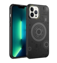 Apple iPhone 13 Pro Max Kılıf Zore Wireless Şarj Özellikli Desenli Hot Kılıf (Siyah)
