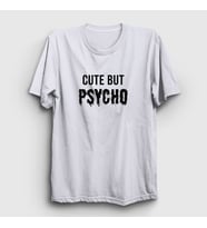 Presmono Unisex Sarı Cute But Psycho T-Shirt 397340tt (Beyaz)