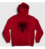 Presmono Unisex Beyaz Albania Arnavutluk Bayrağı Kapüşonlu Sweatshirt 494980tt (Kırmızı)