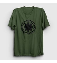 Presmono Unisex Sarı Logo V3 Red Hot Chili Peppers T-Shirt 107909tt (Haki)