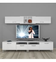 Decoraktiv Eko 5220 Mdf Krom Ayaklı Tv Ünitesi Tv Sehpası (Beyaz)