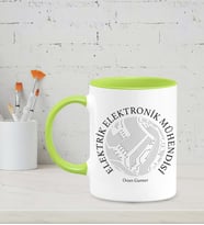 Kişiye Özel Elektrik Elektronik Mühendisi Tasarımlı Siyah Kupa (Yeşil-Beyaz)