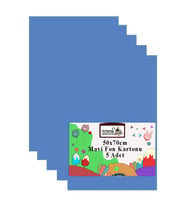 Fon Kartonu 50x70 cm 120 gr 5 Adet 50*70 cm Renkli Fon Kartonu Kağıdı 120 Gr Okul Sınıf Etkinlik Kreş Okul Öncesi (Mavi)