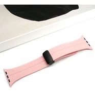 Ally Apple Watch 7-8 41mm 6-5-4 40mm Manyetik Uçlu Silikon Kayış Kordon 3-2-1 38mm (Pembe)