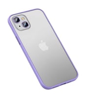 Apple iPhone 13 Kılıf Retro Kenar ve Lens Koruyucu Renkli Kılıf (Lila)