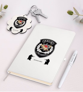 BK Gift Kişiye Özel Polis Özel Harekat Siyah Defter Kalem Ve Anahtarlık Hediye Seti (Model 2)