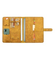 Twingold Kişiye Özel %100 Deri Rainbow Macbook Organizer 15-16" Antrasit (Hardal Sarısı)