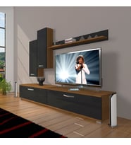 Decoraktiv Eko 7 Slm Std Tv Ünitesi Tv Sehpası (Siyah - Ceviz)