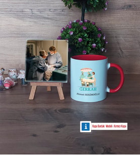 Cerraha Hediye Fotoğraflı Dekoratif Taş, Kupa Bardak Beyaz Hediye (Model 2)
