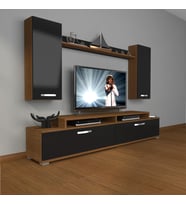 Decoraktiv Ekoflex 7 Slm Tv Ünitesi Tv Sehpası (Siyah - Ceviz)