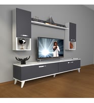 Decoraktiv Eko 5da Mdf Std Retro Tv Ünitesi Tv Sehpası (Beyaz - Antrasit)