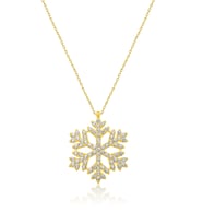 Papatya Silver Nano Zirkon Taşlı 925 Ayar Gümüş Kartanesi Kolye (Altın)