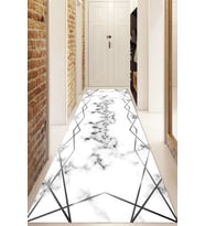 Dijital Baskılı Kaymaz Taban Yıkanabilir Modern Yolluk Ve Koridor Halısı NDU-HT-326 (Gri)