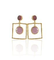 Kadir Jewellery 22 Ayar Altın Kaplama Kadın Sallantılı Küpe -El İşçiliği Ve Hipoalerjenik Küpe-E85 (Pembe)