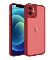Apple iPhone 11 Kılıf Kamera Korumalı Transparan Zore Post Kılıf (Kırmızı)