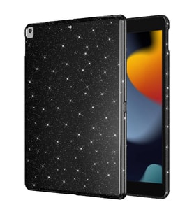 Apple iPad 9. 7. 8. Nesil 10.2 Kılıf Işıltılı Parlak Görünüm Koton Case A2197 A2 (Siyah)
