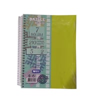 Orta Boy 5+2 Ayraçlı Defter 7 Konulu 210 Yaprak 1 Adet 5 Kareli 2 Çizgili Spralli Plastik Kapak Seperatörlü 18x25 cm (Yeşil)