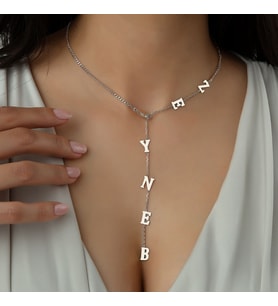 Usho Jewelry 925 Ayar Gümüş Kişiye Özel Kadın İsim Kolye (Gümüş)