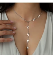 Usho Jewelry 925 Ayar Gümüş Kişiye Özel Kadın İsim Kolye (Gümüş)