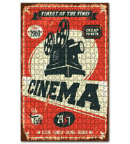 Cakapuzzle Sinema Reklamı Retro Tablo Puzzle Yapboz MDF (Ahşap) (255 Parça)
