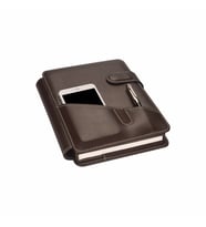 Organizer Ajanda Telefon Kılıflı Tarihli Çizgili 168 Yaprak 17x24 Defterli Rainbow Vegan 20x26 cm (KAHVE)