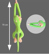 Peluş Maymun, Elleri Yapışabilen Uyku ve Oyun Arkadaşı -70 cm (Yeşil)